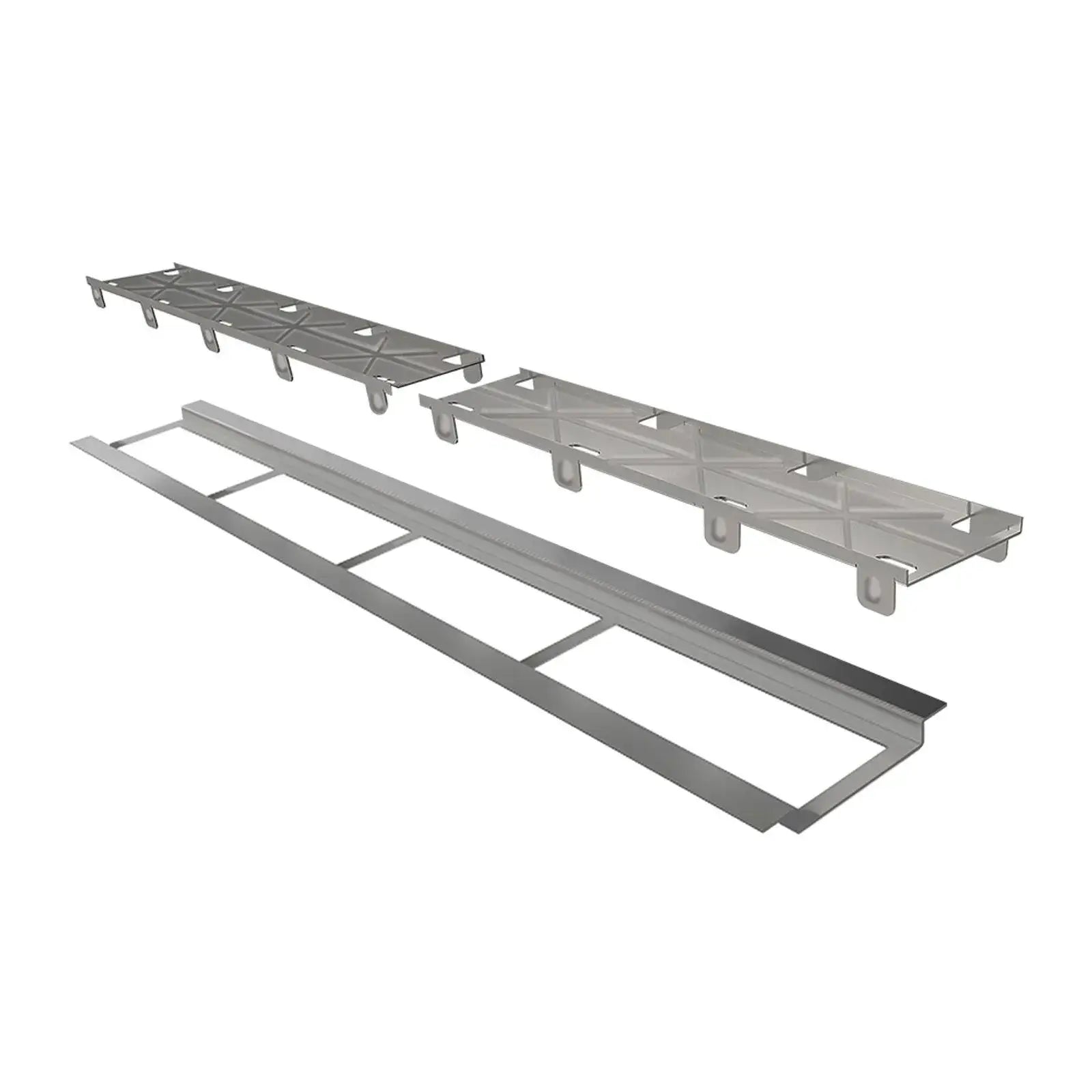 Ralo Linear Elleve Infinity 120cm base Inox - Tampa Oculta: ralo linear Elleve 120cm em inox escovado, design oculto e instalação embutida